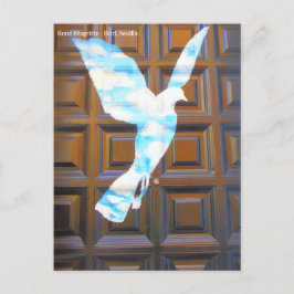Vogel von René Magritte an Tür in Sevilla Vykort
