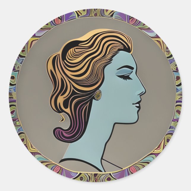 Vogue Dam Sticker v2 Runt Klistermärke (Framsida)