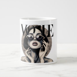 Vogue Fashion Girl Kaffe Mugg | Lyx Estetisk M Jumbo Mugg