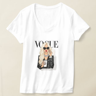 Vogue vit halvärmad T-Shirt