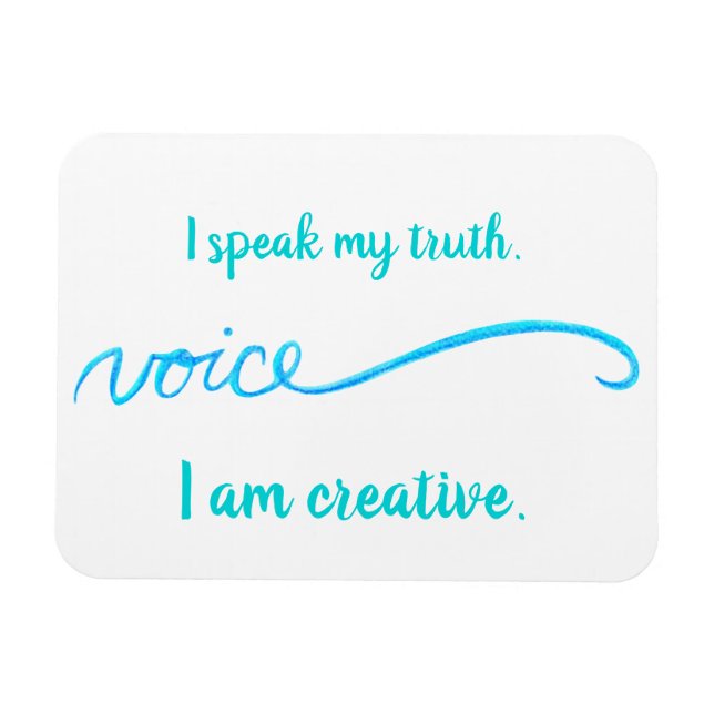 "Voice" Blue Throat Chakra Inspiring Ord Magnet (Horisontell)