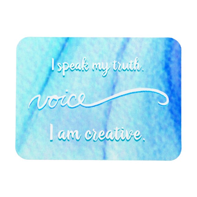 "Voice" Blue Throat Chakra Inspiring Ord Magnets Magnet (Horisontell)