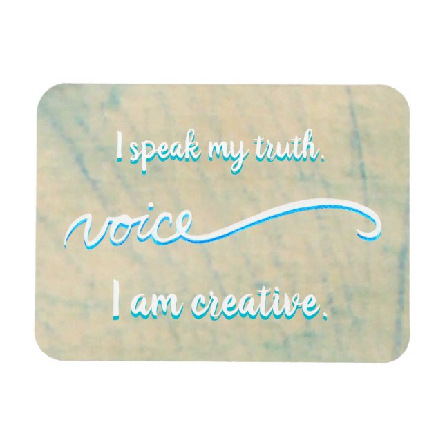 "Voice" Blue Throat Chakra Inspiring Ord Magnets Magnet (Horisontell)