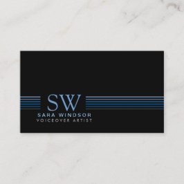 Voicover Artist Entertainment SkiStripe Monogram Visitkort