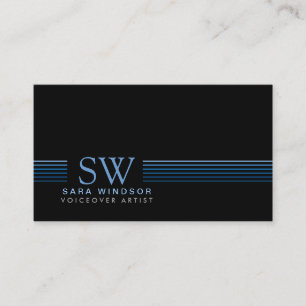 Voicover Artist Entertainment SkiStripe Monogram Visitkort