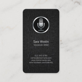 VoicoverArtist ChromeMicrophone-ikon BusinessCard Visitkort