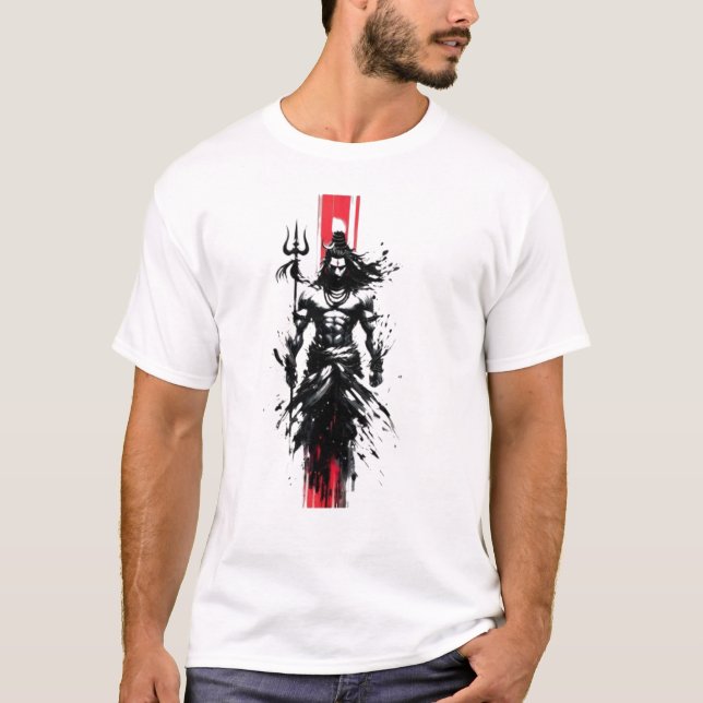 Void-Born Mahadev Den Blodröda Axeln När Tystnad T Shirt (Framsida)