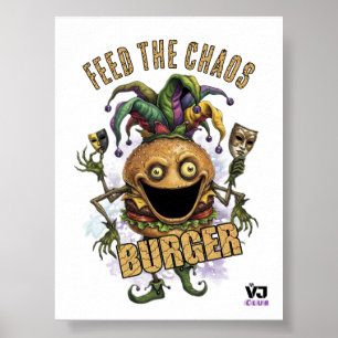 Void Jester Vän Burger vit Poster