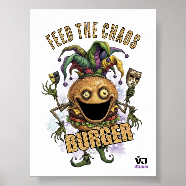 Void Jester Vän Burger vit Poster (Framsidan)