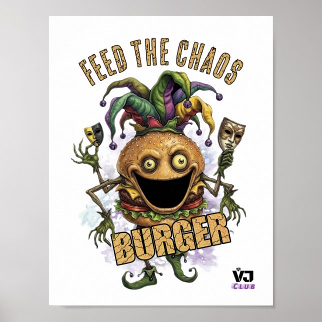 Void Jester Vän Burger vit Poster (Framsidan)