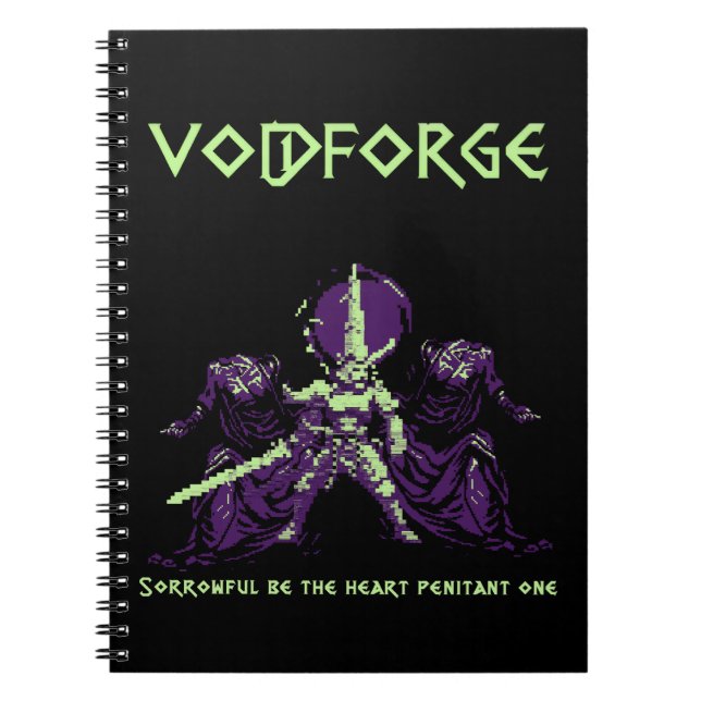 Voidforge "Ångerfulla Enheten" Mörk Fantasy Pixel  Anteckningsbok (Framsidan)