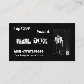 Vokalist Neil Cox Visitkort