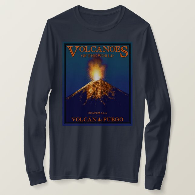 Volcán de Fuego Guatemala Långärmad T Shirt (Design framsida)