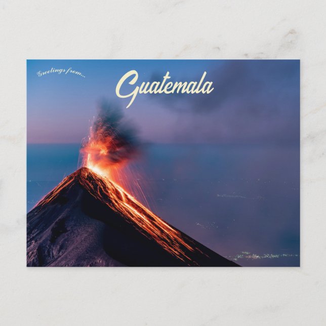 Volcán de Fuego Guatemala Vykort (Framsida)