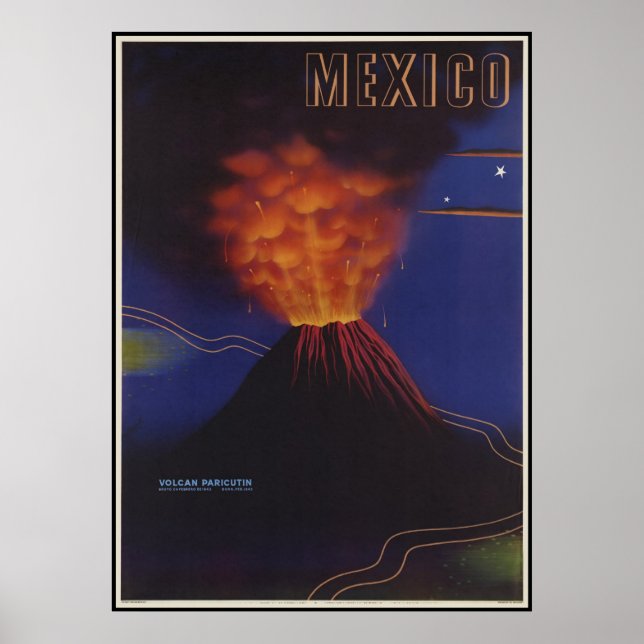 Volcan Paricutin Mexiko Poster (Framsidan)