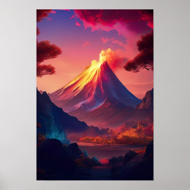 Volcanic Blaze, Crimson Sunset Poster (Framsidan)