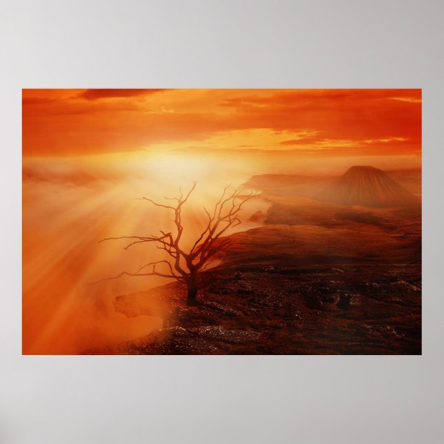 Volcanic Sunset liggande Poster (Framsidan)