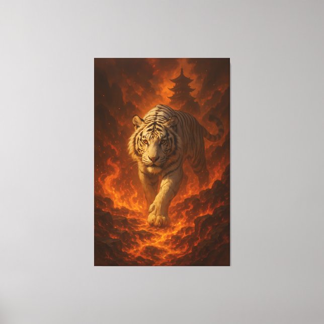 Volcanic White Tiger Premium Wall Art – Fine Art C Canvastryck (Framsida)