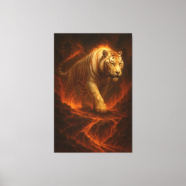 Volcanic White Tiger Premium Wall Art – Fine Art C Canvastryck (Framsida)