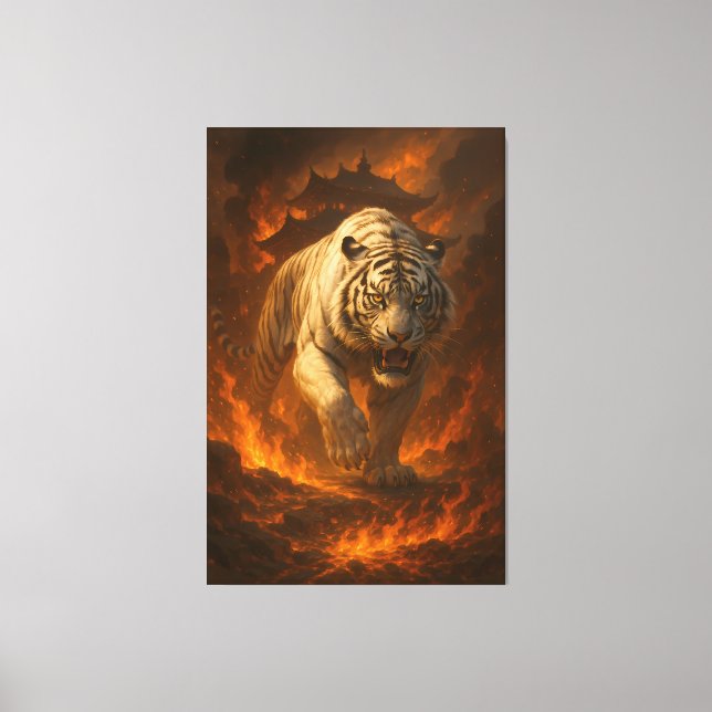 Volcanic White Tiger Premium Wall Art – Fine Art C Canvastryck (Framsida)