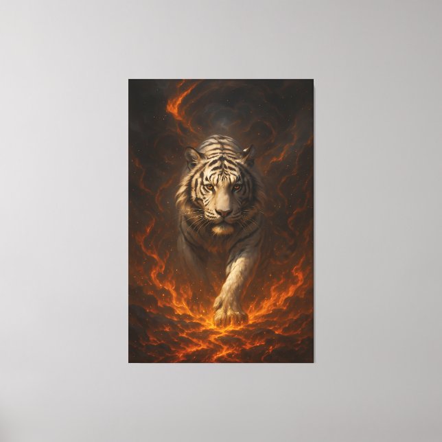 Volcanic White Tiger Premium Wall Art – Fine Art C Canvastryck (Framsida)