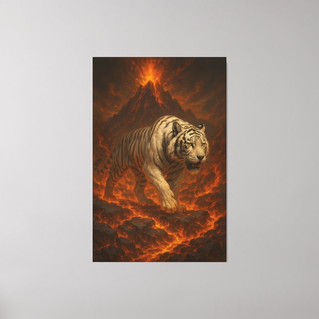 Volcanic White Tiger Premium Wall Art – Fine Art C Canvastryck (Framsida)