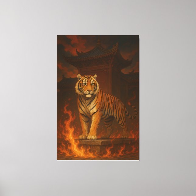 Volcanic White Tiger Premium Wall Art – Fine Art C Canvastryck (Framsida)