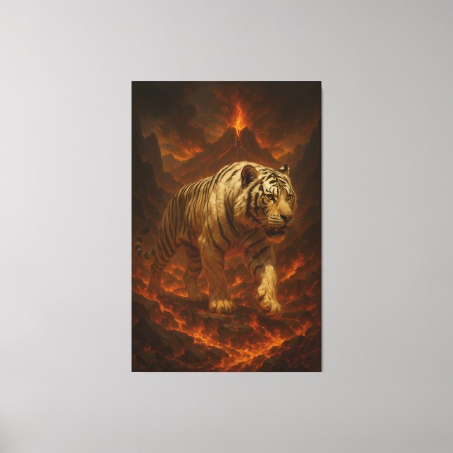 Volcanic White Tiger Premium Wall Art – Fine Art C Canvastryck (Framsida)