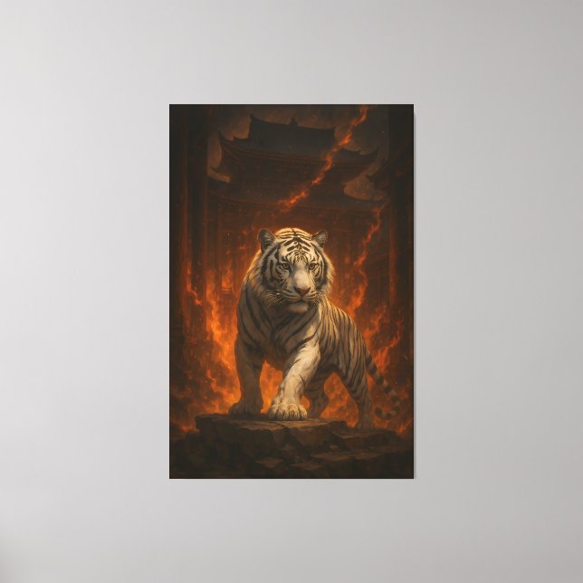 Volcanic White Tiger Premium Wall Art – Fine Art C Canvastryck (Framsida)