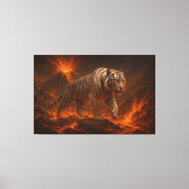 Volcanic White Tiger Premium Wall Art – Fine Art C Canvastryck (Framsida)