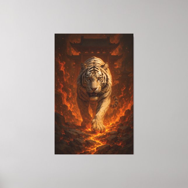 Volcanic White Tiger Premium Wall Art – Fine Art C Canvastryck (Framsida)