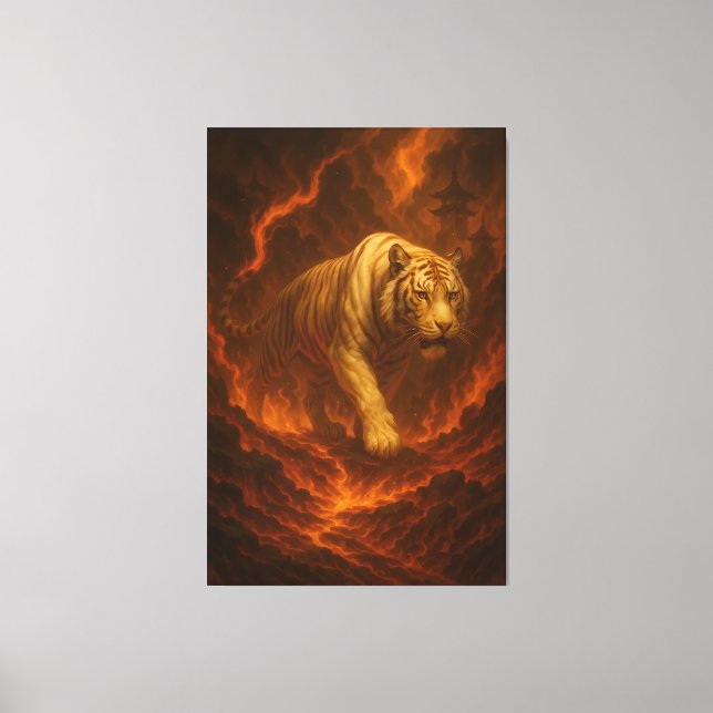 Volcanic White Tiger Premium Wall Art – Fine Art  Canvastryck (Framsida)