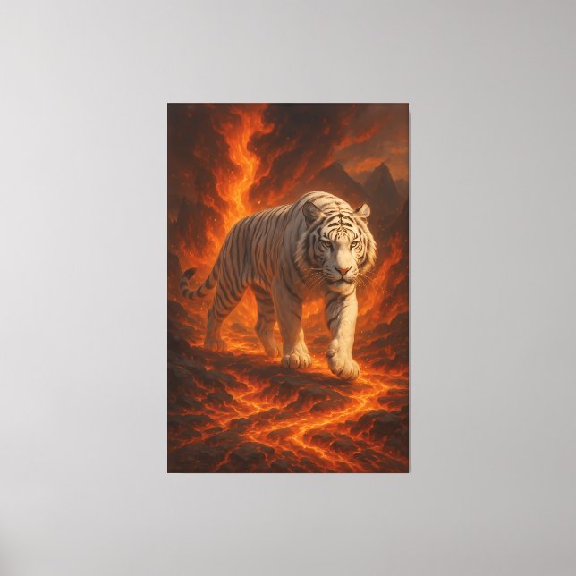  Volcanic White Tiger Premium Wall Art – Fine Art  Canvastryck (Framsida)