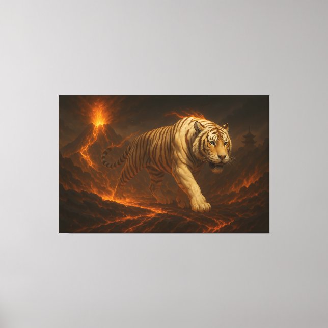 Volcanic White Tiger Premium Wall Art – Fine Art  Canvastryck (Framsida)