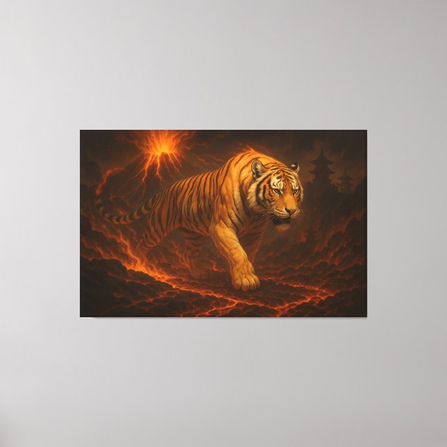 Volcanic White Tiger Premium Wall Art – Fine Art  Canvastryck (Framsida)