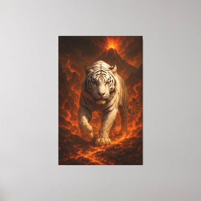  Volcanic White Tiger Premium Wall Art – Fine Art  Canvastryck (Framsida)