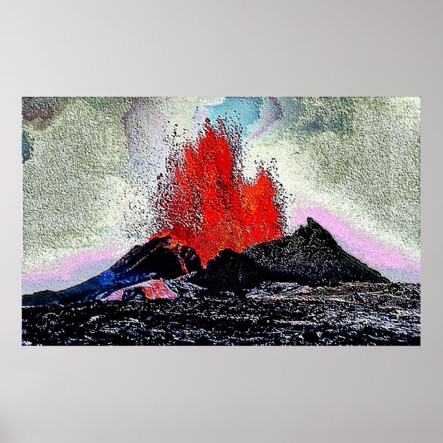 Volcano 7 enamel poster (Framsidan)