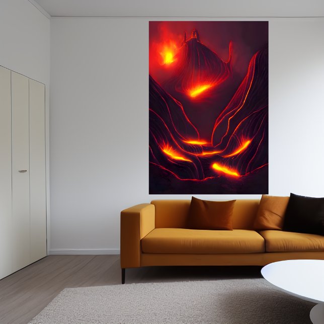 Volcano, berg och lava | AI Art Poster (Skapare uppladdad)