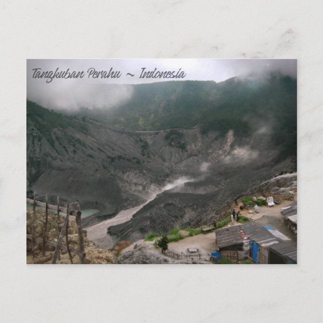 Volcano Crater Indonesia Vykort (Framsida)