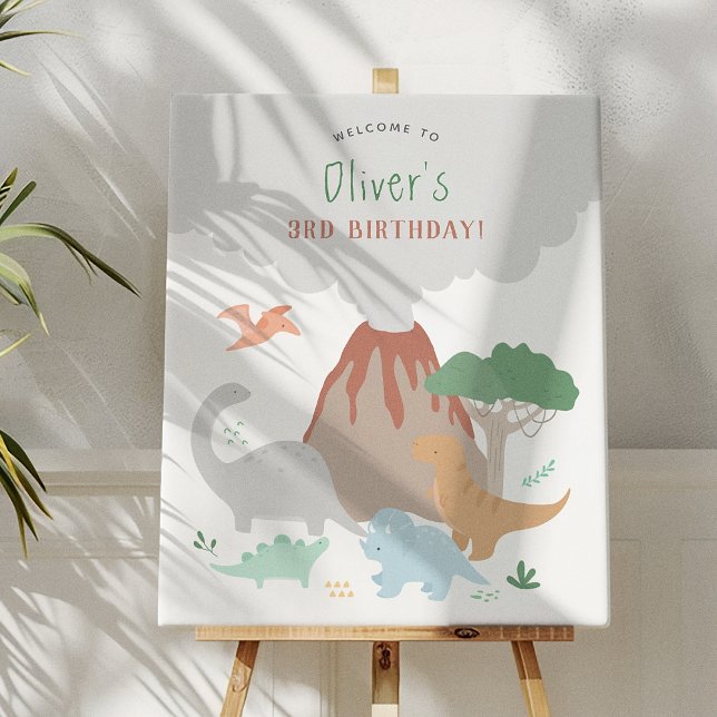 Volcano Dinosaur Boy Birthday Poster (Skapare uppladdad)