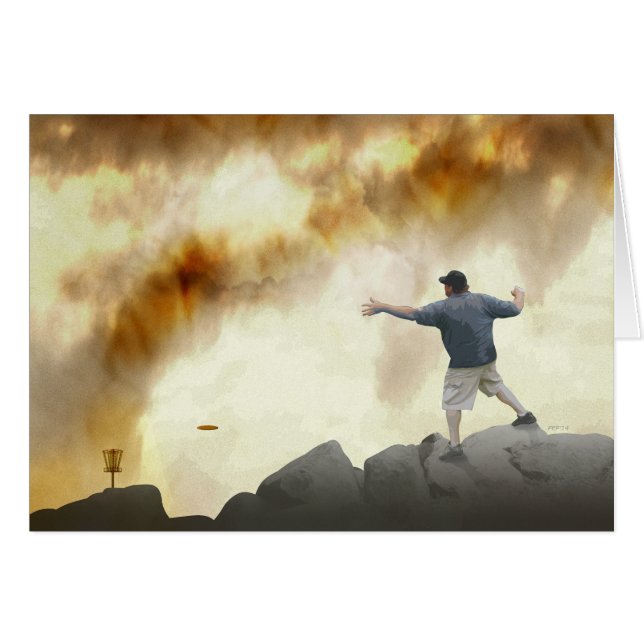 Volcano Disk Golf Hälsningskort (Framsidan Horizontal)