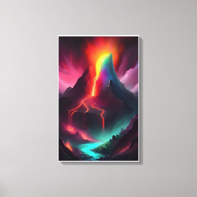 Volcano Eruption Didgital Art Canvastryck (Framsida)