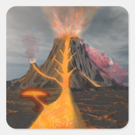 Volcano Fyrkantigt Klistermärke