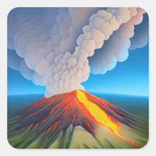 Volcano Fyrkantigt Klistermärke