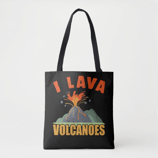 Volcano Lava Älskare Funny Geology Tygkasse (Framsida)