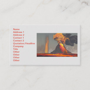 Volcano med Lava och Fire Visitkort