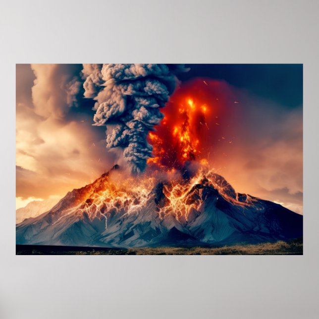 Volcano Nature Force Unleash Power Earth Disaster Poster (Framsidan)