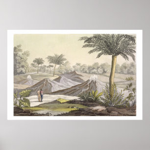 Volcano of Ario di Turbaco nära Cartagena, Colombi Poster
