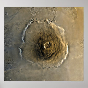 Volcano Olympus Mons på Mars Poster
