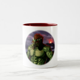 Volcano Troll Vacation Porträtt Fantasy Coffee Mug Två-Tonad Mugg